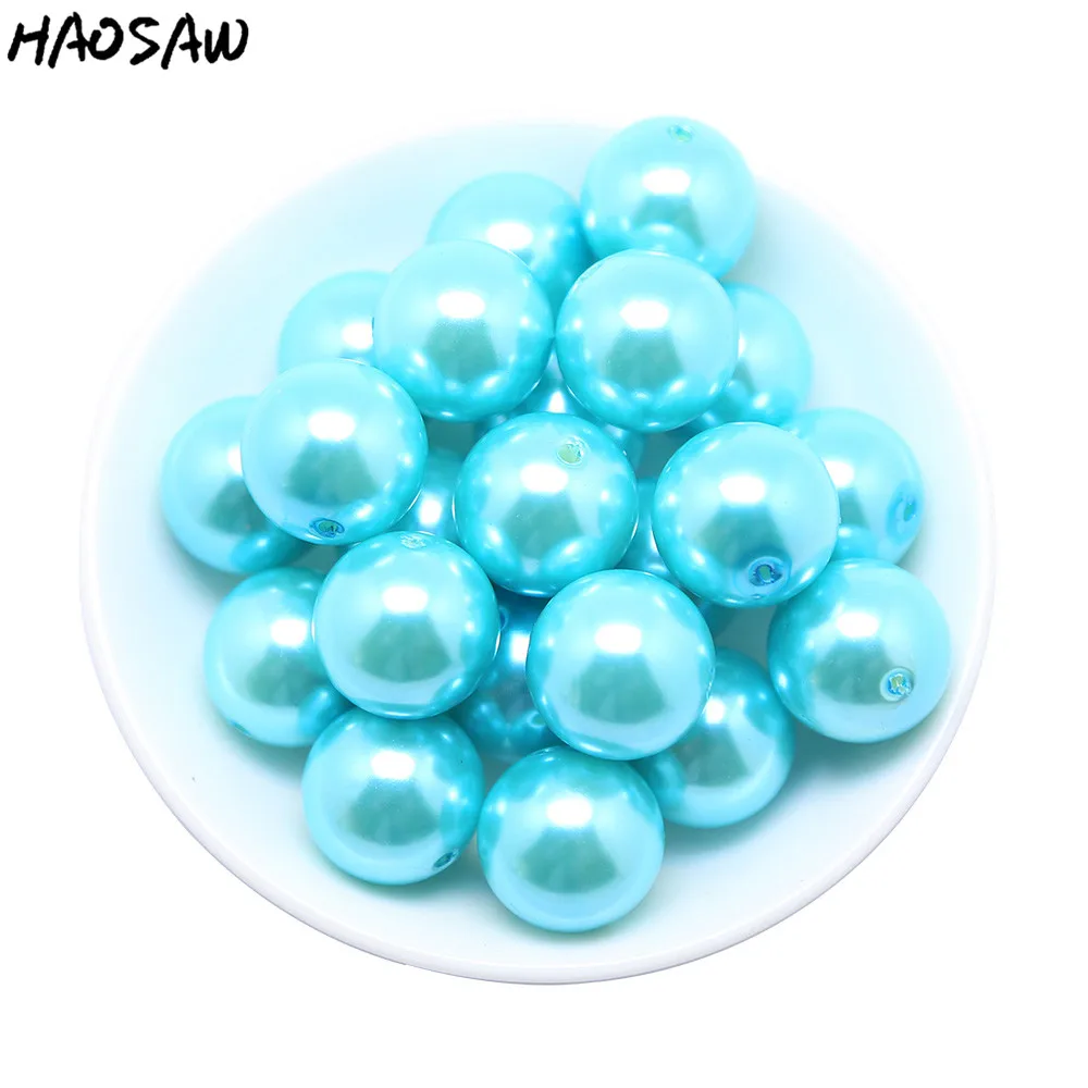 

Choose Size And Color Fashion Fine Jewelry 12MM 20MM 23MM 28MM Acrylic ABS Pearl Bead Chunky Beads For DIY Necklaces Jewelry