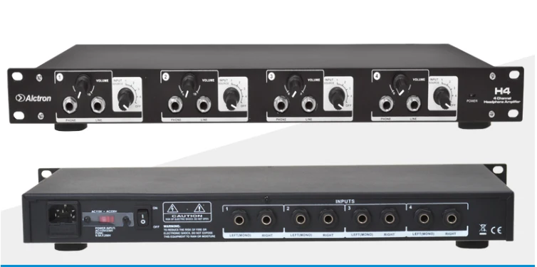 Alctron H4 Профессиональный высокомощный 4 канальный усилитель для наушников и