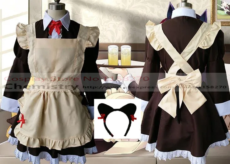 Костюм горничной Oreimo Kirino kосака Kuroneko Ruri Gokou для косплея с повязкой на голову|custom