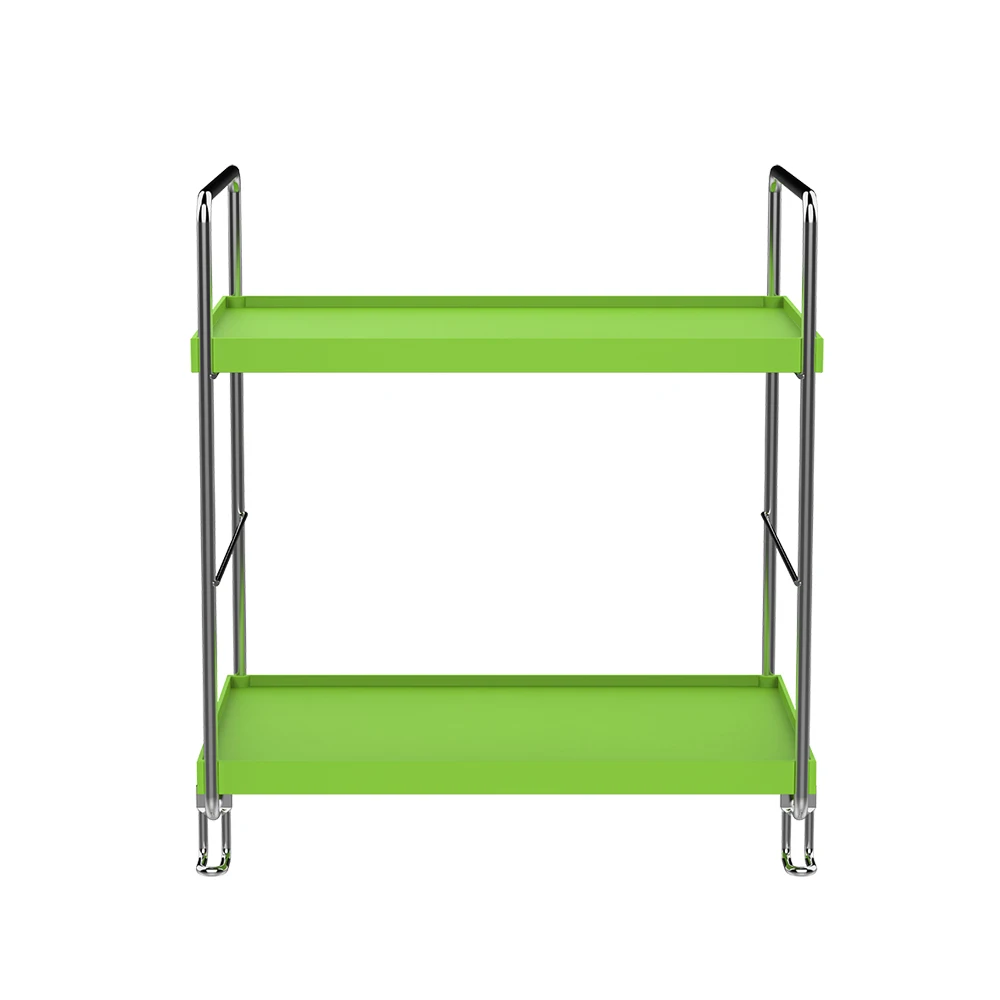 Green 2 ярусная Складная стойка для хранения розовый/синий/зеленый регулируемая полка нержавеющая железная двойная кухонная стойка для ванной комнаты/дома Органайзер - Цвет: Green