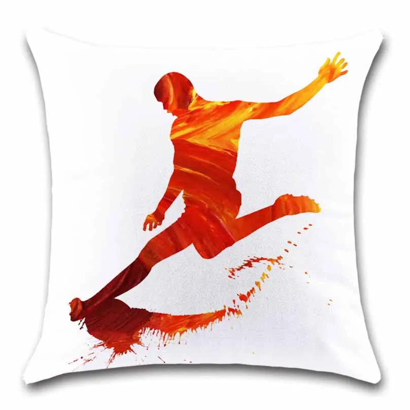 

Footbal sport art pattern Cushion Cover Decorative Home sofa shop car chair seat white kids bedroom decor pillowcase friend gift