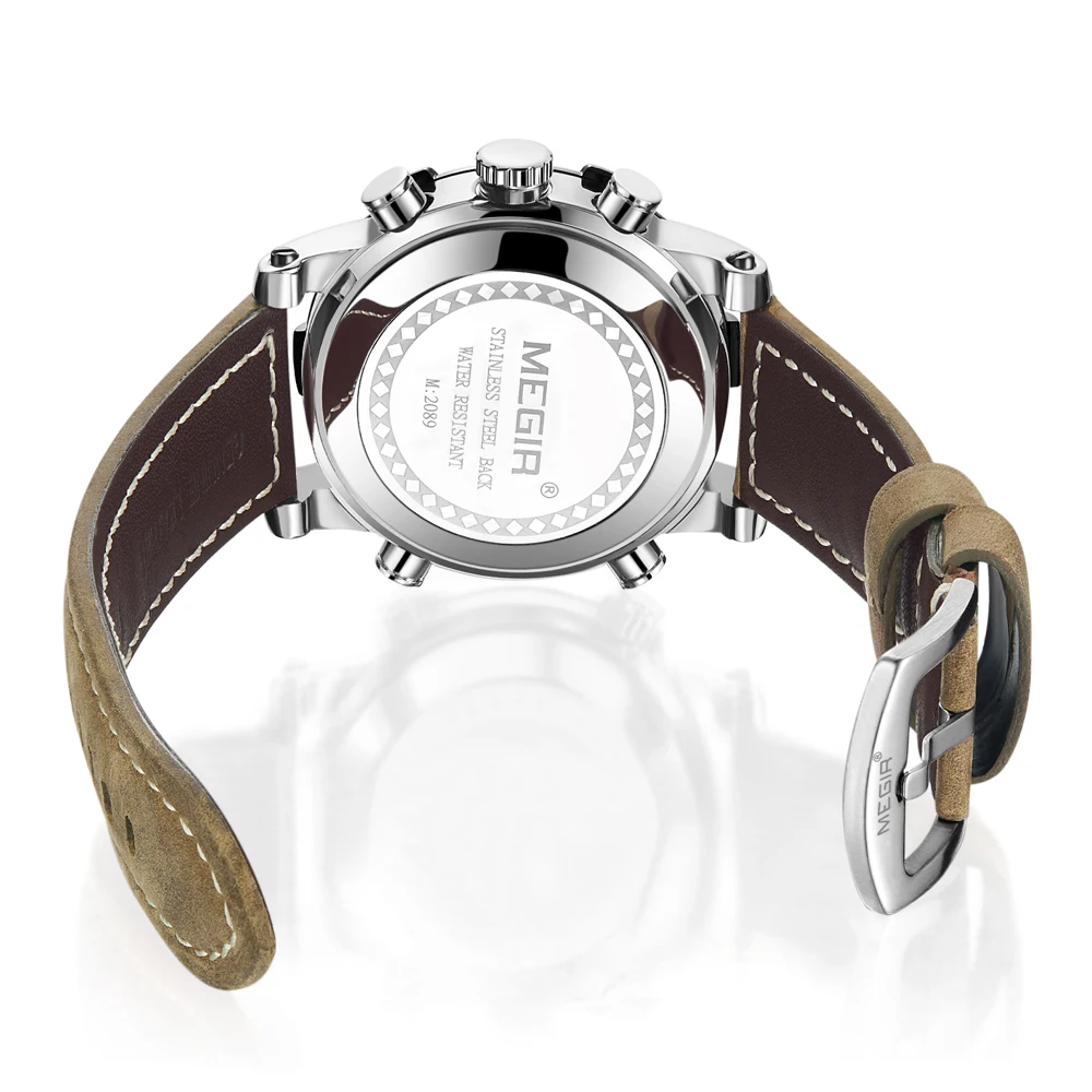 Часы наручные MEGIR Мужские кварцевые с двойным дисплеем аналоговые