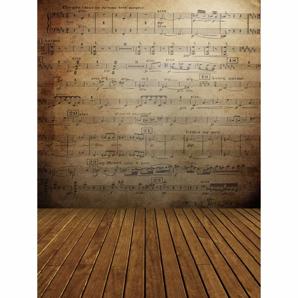 

Retro Style Dark Brown Backdrops for Photography Musical Wall Wood Floor Photo Background Backdrops for Kids Shoot Camera Foto