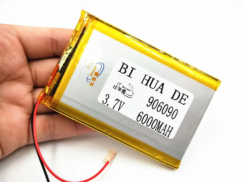 

3.7 polymer lithium battery 906090 6000MAH GPS mobile power flat battery Rechargeable Li-ion Cell For Tablet MID Digital Product