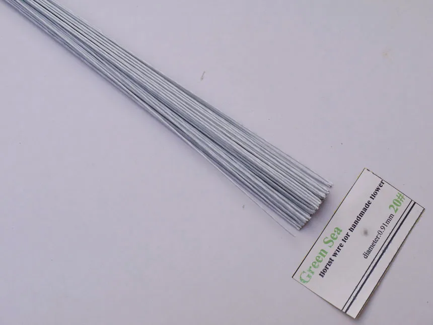 

20gauge Green paper-covered iron wire for artificial flower stem extension 20pcs