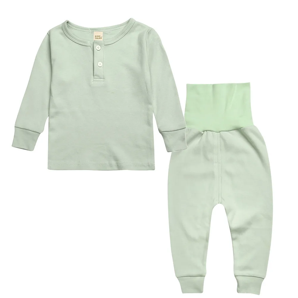 

100% Cotton Spring Autumn Kids Pajamas Long Sleeve Home Clothing Set Pijama High Waist Kids Robes Boys Girls Sleepwear Tracksuit