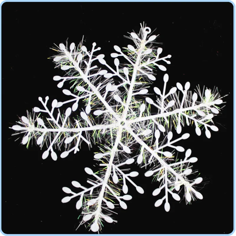 30 шт. пластиковые белые снежинки для украшения ёлки | Дом и сад