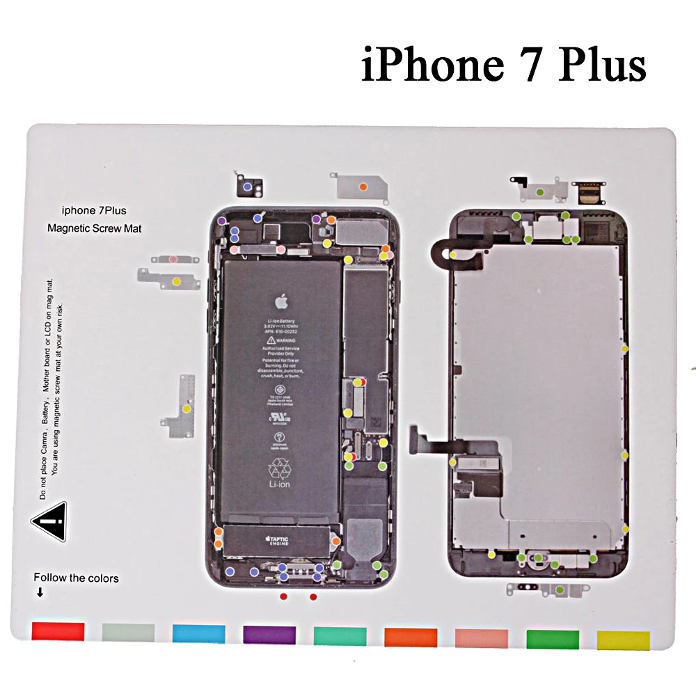 10 шт. магнитный винтовой коврик для iPhone 5/5c/5s/6/6Plus/6s/6s Plus/7/7 Plus/8/8plus профессиональный