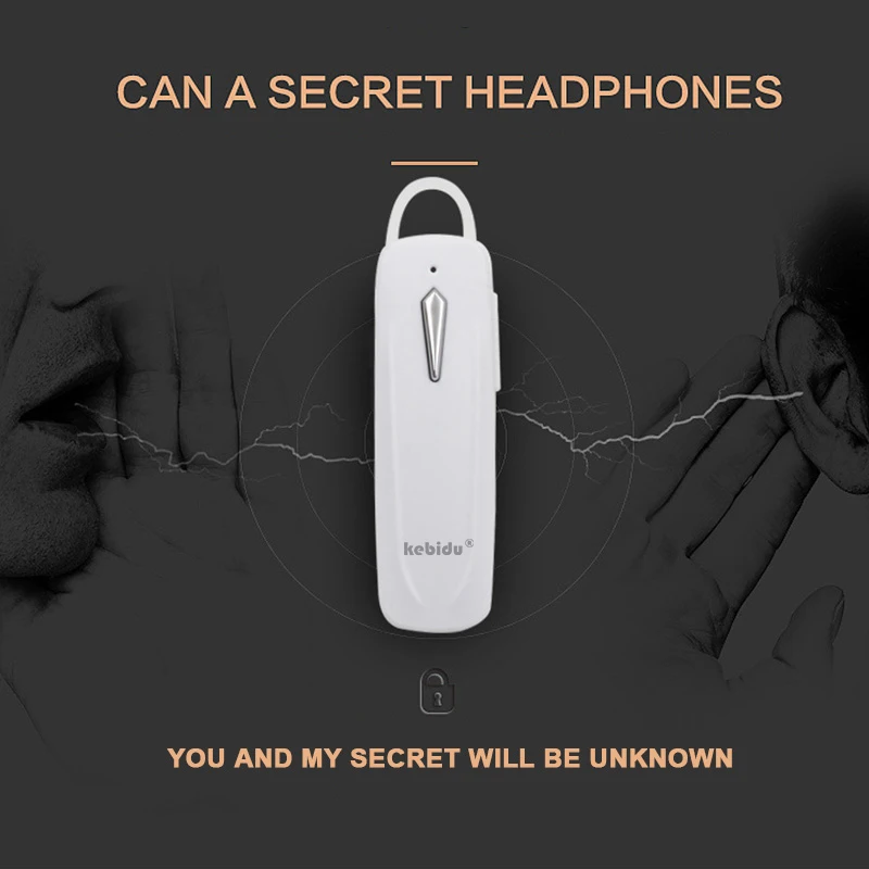 Миниатюрные Bluetooth наушники Kebidu с крючком стерео микрофоном беспроводная