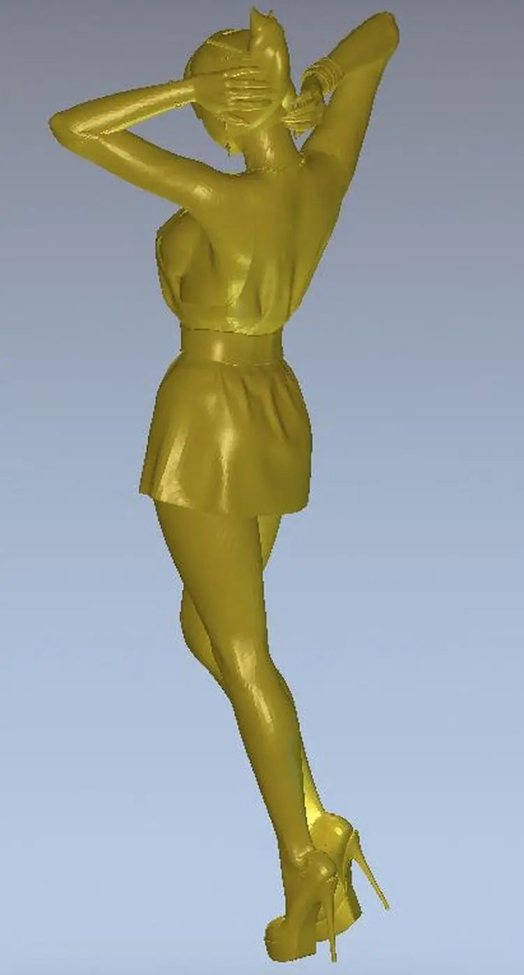 3d модель рельеф для ЧПУ или 3D принтеров в формате STL девочек коротком платье|3d model