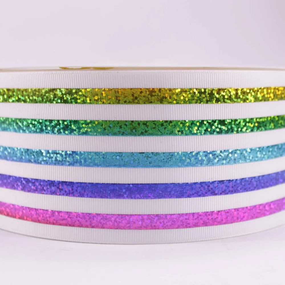 Радужная голограмма лента из фольги в полоску 3 дюйма 75 мм Лазерная Лента рубчик