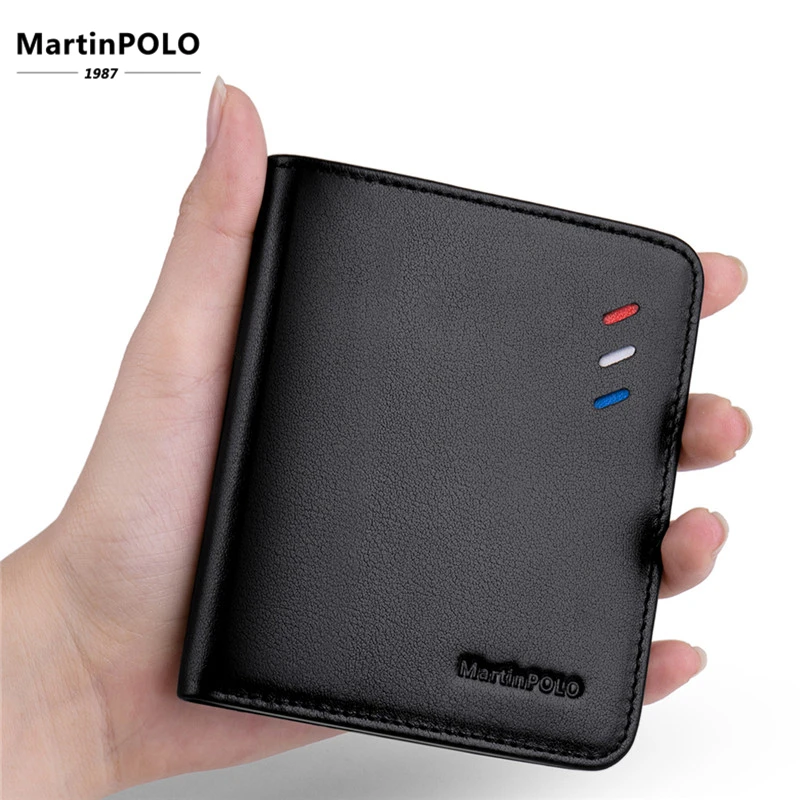 MartinPOLO 2019 мужской кошелек из натуральной кожи тонкий мини короткий маленький