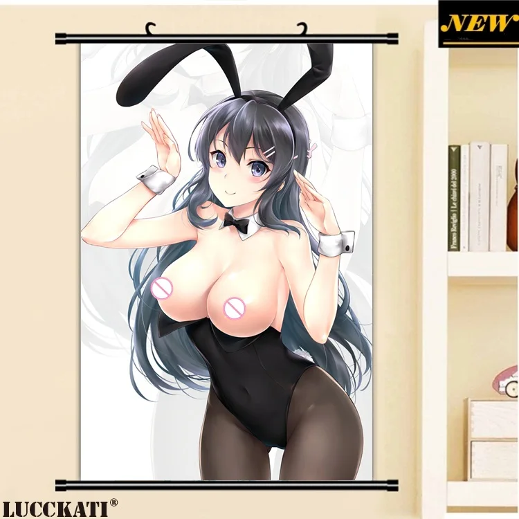 40X60 см, серия Seishun Buta Yarou, животные, заячьи уши, каплей лоли, мультфильм, аниме, Настенная картина, плакат, прокрутка, Картина на холсте - Цвет: B