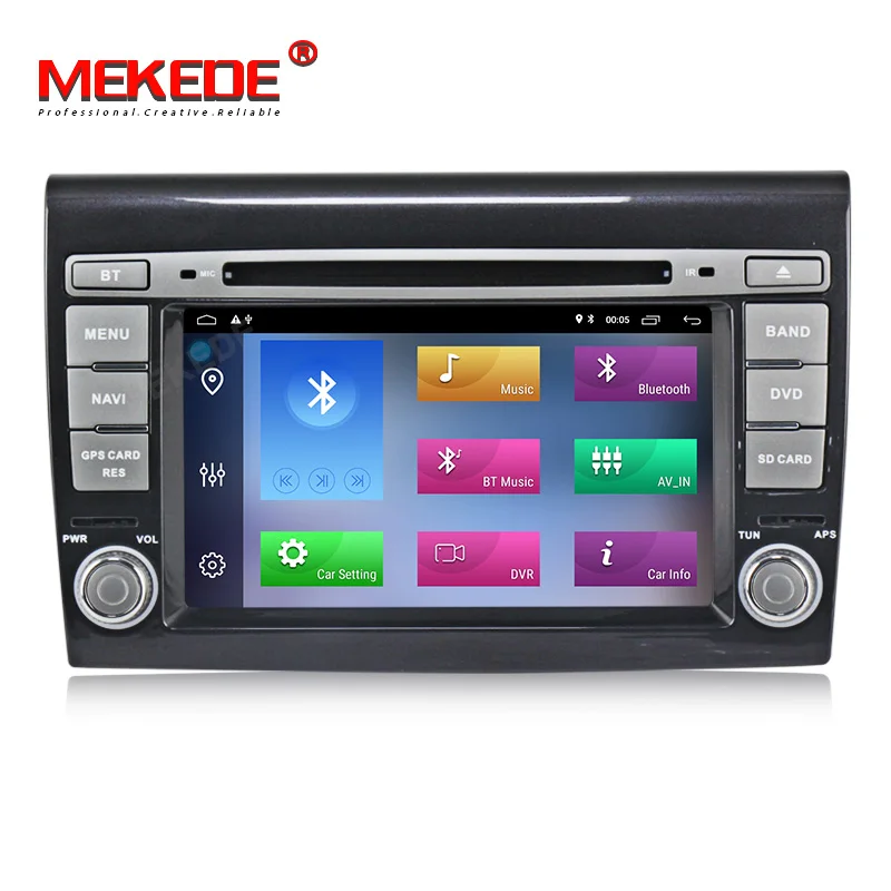 MEKEDE HD Автомобильный мультимедийный плеер Android 9,1 gps 2 Din стерео система для Fiat Bravo 2007-2012 4 ядра 2 ГБ ram радио am fm Wifi USB
