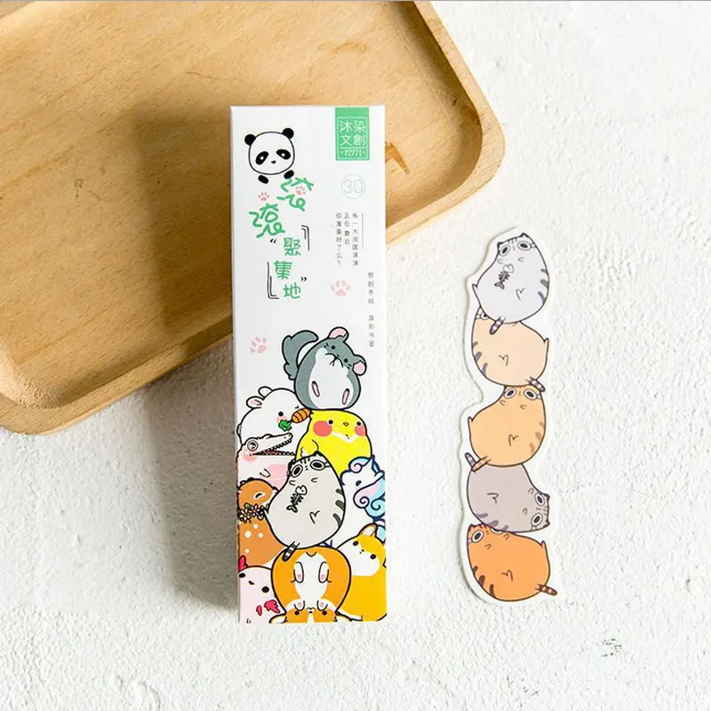 30 шт./кор. круглые маленькие животные Kawaii Студенческие закладки Канцтовары подарок реалистичные мультфильм закладки для офиса школьные поставки