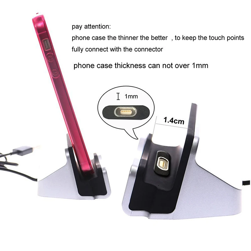 

Magnet Data Charging Magnetic Charger USB Cable Dock Station Desktop Docking For iPhone 5 5s 6 6s 7 Plus iPod Android Type C