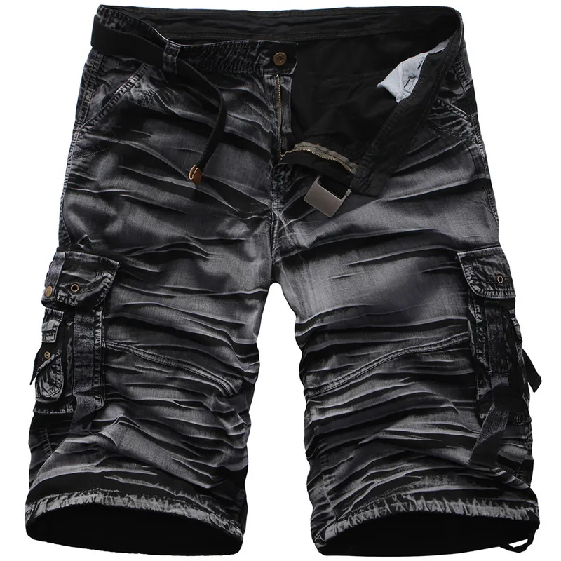 2018 Men's Multi Pocket Military Zipper Cargo Short Hot Sale breeches Male Summer Army Green Khaki Men Camo Shorts | Мужская одежда