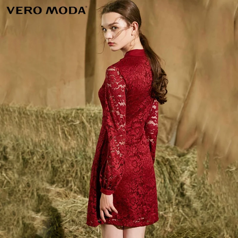 Vero Moda сплошной цвет кружевное платье с воротником Галстуки | 317361516|Женские платья|