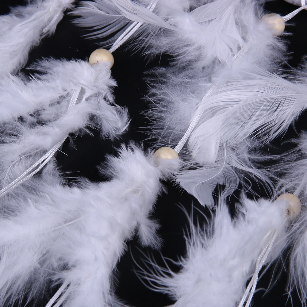 Ручная работа в форме сердца Ловец снов круглая сеть с бисер перьями