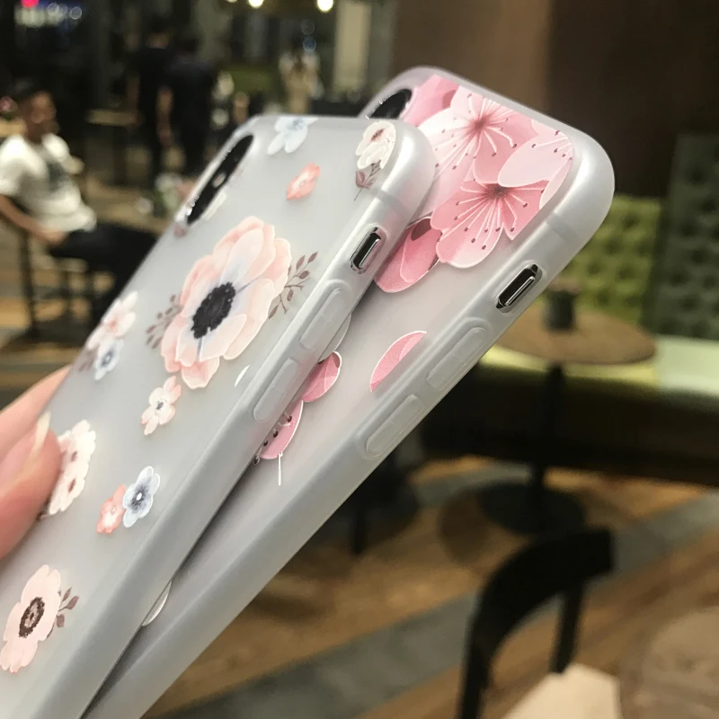 3D рельеф цветок Роскошные Чехлы для iPhone 6/6 S 7 Plus ТПУ Силиконовая Резина мягкий