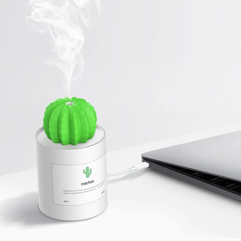 Мини кактус туман увлажнитель с USB питанием ультразвуковой для домашнего офиса