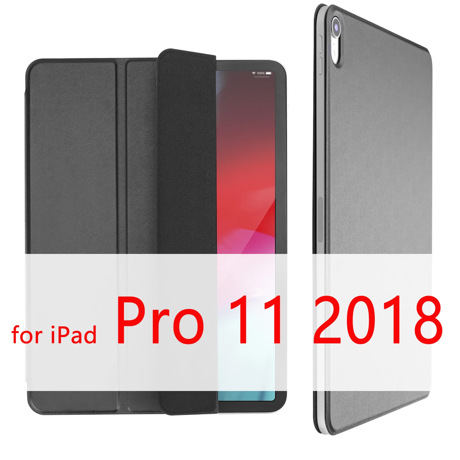 Для iPad Pro 11 Чехол для iPad Pro 12,9 Магнитный ультра тонкий чехол для смарт-телефона для iPad 11 дюймов чехол с поддержкой беспроводной зарядки - Цвет: Black 11