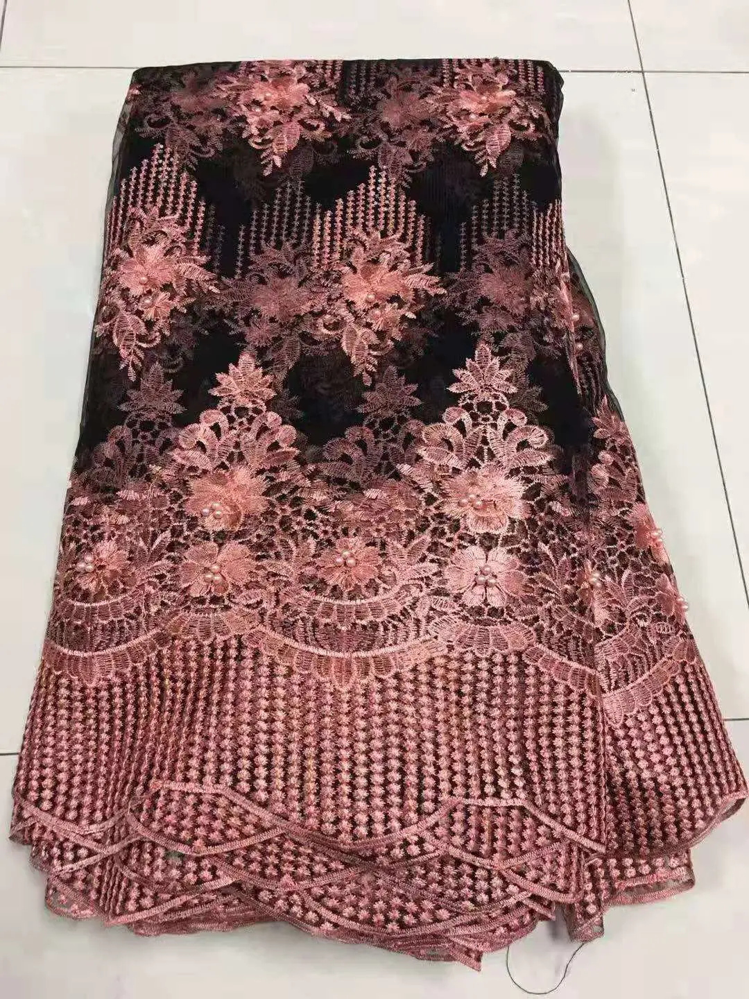 

2019 Latest Green French Nigerian Lace Fabric High Quality Tulle African Laces Fabric Wedding African French Tulle Lace KHX15E