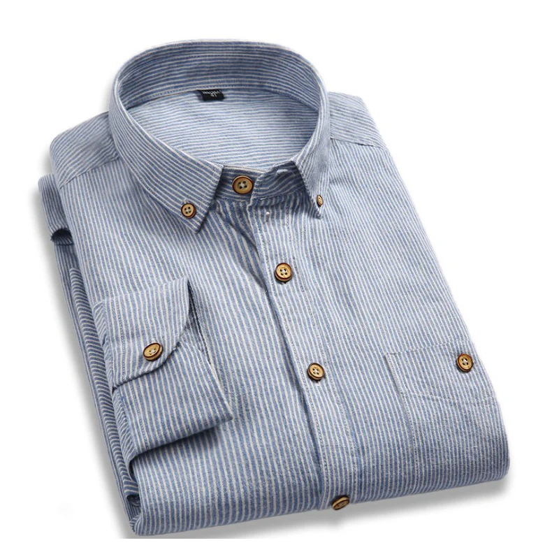 Высокое качество 2018 осень новый стиль мужские рубашки в полоску с длинным