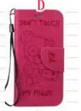 Кожаный чехол-кошелек для samsung Galaxy S5 S6 S7 Edge Grand Prime MOTO G4 G5 Plus LG G6 K10 NOKIA 6 Bear - Цвет: Hot Pink
