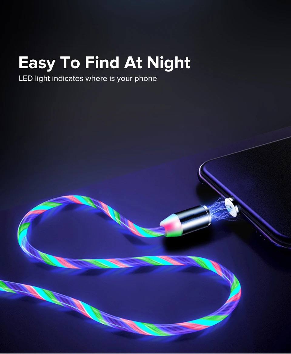 Магнитный кабель Venroii Micro usb type-C для телефона samsung, освещение, магнитное зарядное устройство type C, зарядный провод для передачи данных для huawei Xiaomi 8