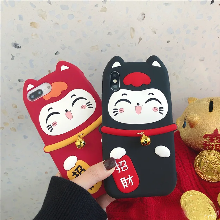 Мягкий чехол Lucky Cat для iPhone XS max XR X iphone 8plus 7 7plus 6 6S 6Sp 8 мягкий телефона с маленьким