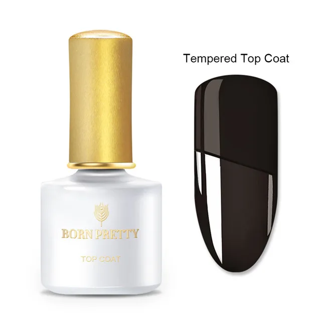 Tempered top coat BORN PRETTY 6 мл отшелушивающее Базовое покрытие для ногтей закаленное усиленное верхнее покрытие матовое верхнее покрытие Отмачивание маникюрного дизайна грунтовка для ногтей гелевая лампа - Цвет: Tempered top coat
