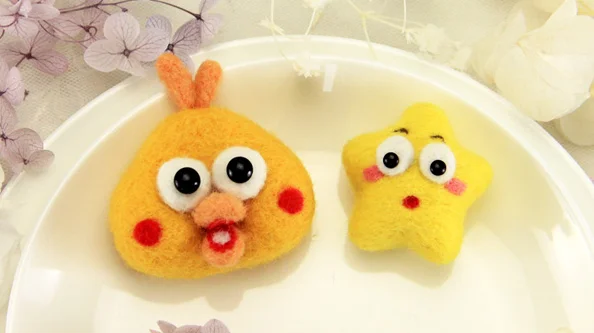 Хрустящий Куриный мультяшный животный набор шерстяной Набор для вышивки