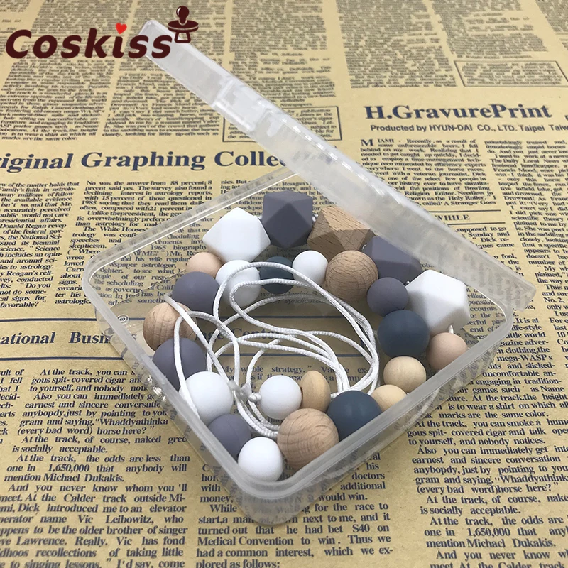 Collar de dentici&oacute;n para beb&eacute;, pulsera para mam&aacute;, cuentas de dentici&oacute;n de silicona, 100% libre de BPA-4
