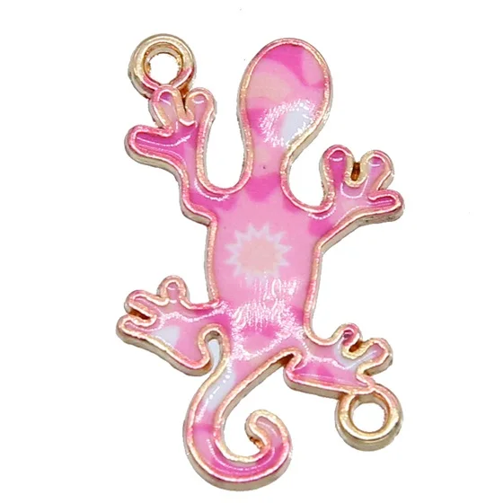 6pcs KC gold 3 Эмалированный сплав Ящерица Геккон женский браслет аксессуары Сумочка небольшой Талисман Аксессуары Новая мода животных ювелирные изделия оптом - Окраска металла: 6pcs KC gold 3
