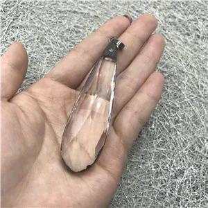 long drop 10% ВЫКЛ. прозрачные кварцевые каплевидные Подвески с покрытием Gunblack P16120301 - Окраска металла: long drop