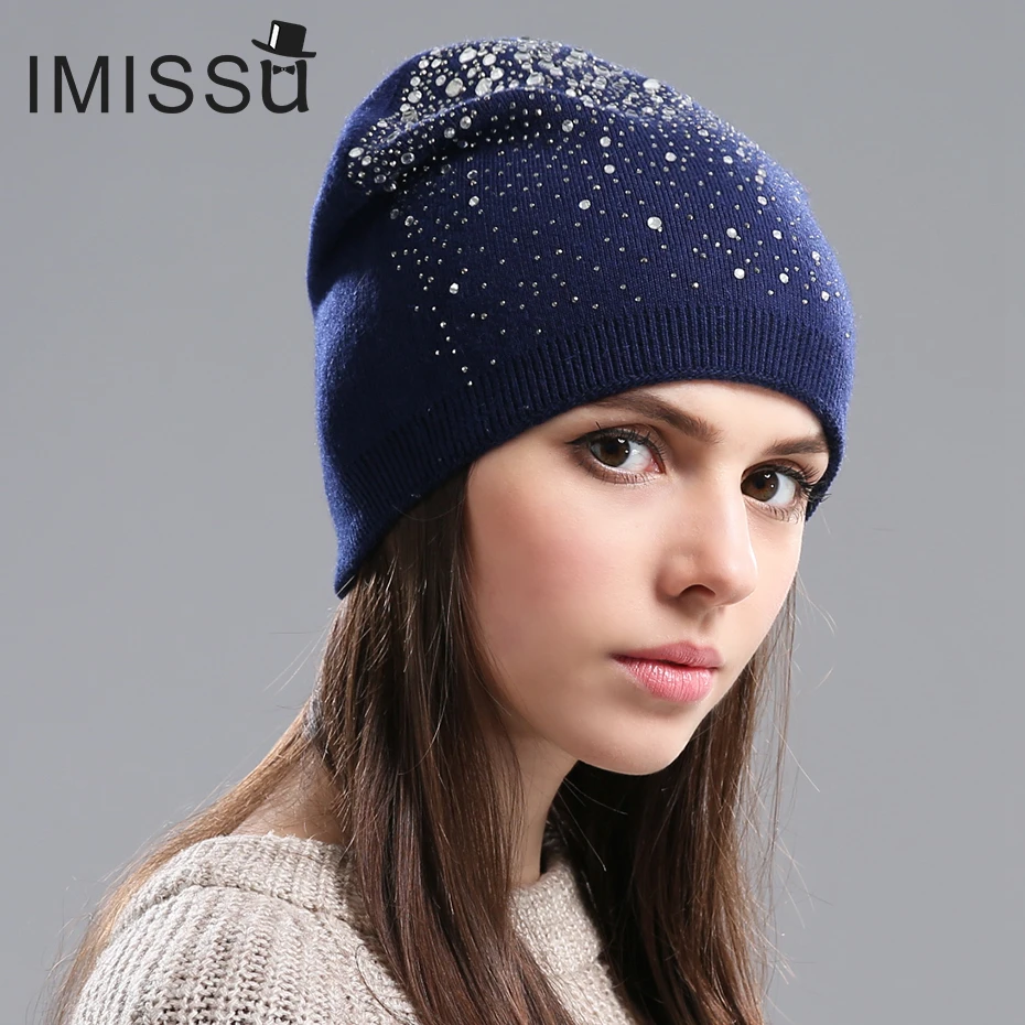 Женская зимняя шапка маска с кристаллами однотонная|masking cap|women winter hatwinter hat |