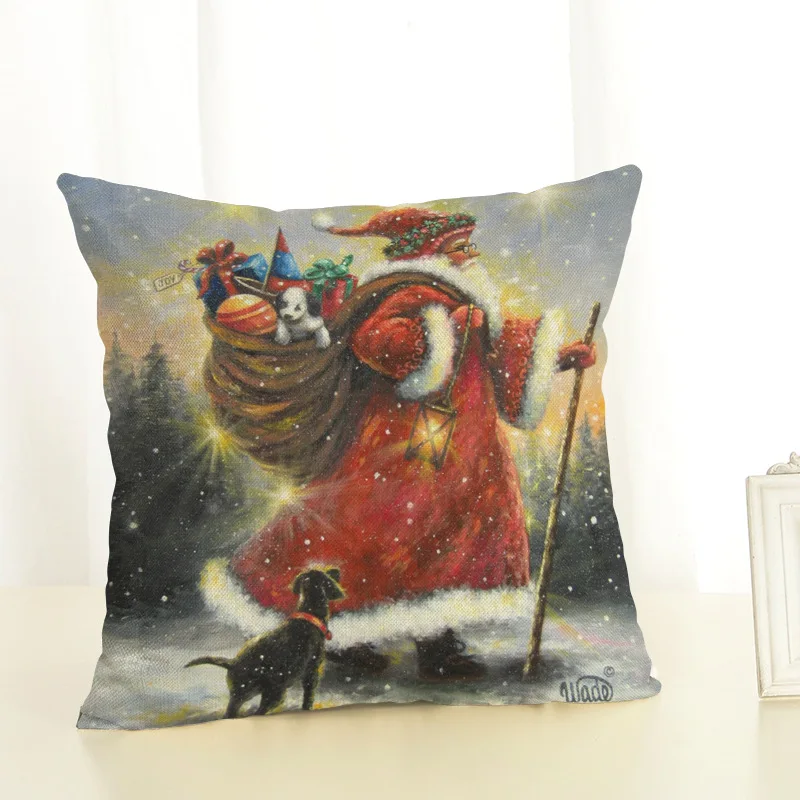 New Year Christmas Decorations For Home Christmas Ornaments Navidad Frozen Party Decorative Wholesale Cushion Cover