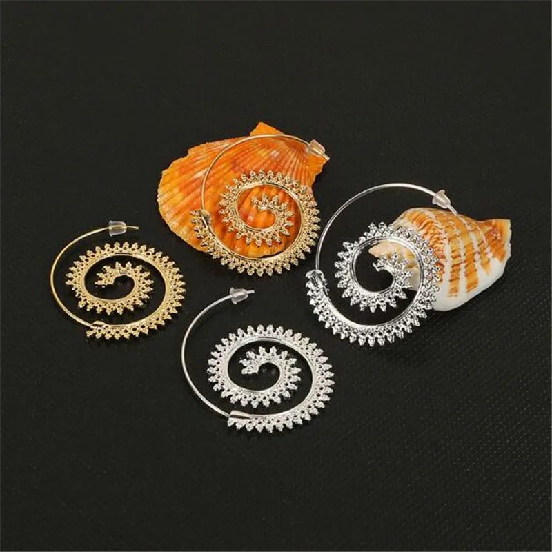 Yiustar 2017 Новое поступление большой вихревой Серьги для Для женщин простой улитка