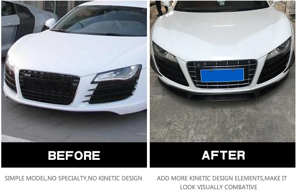 Углеродное волокно передний бампер для губ разветвители для Audi R8 GT V8 V10 2008- углеродного волокна передний бампер спойлер разветвители
