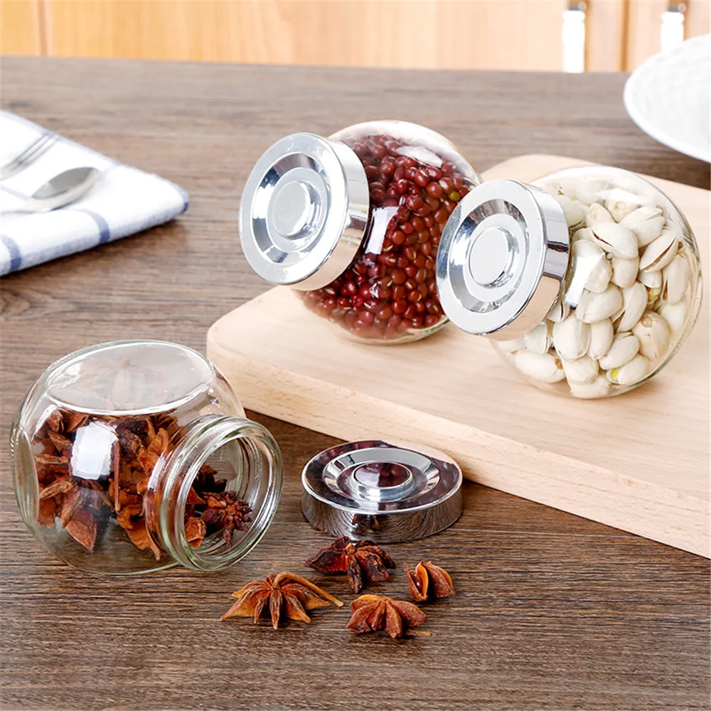 3 шт./компл. Скандинавская компактная прозрачная стеклянная банка для хранения