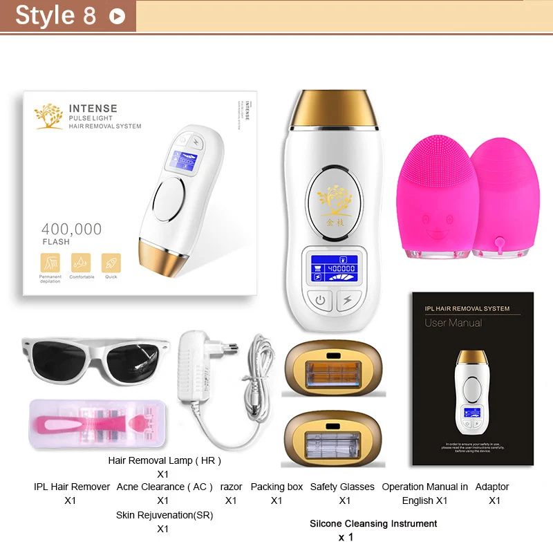 Style 8 IPL лазерный эпилятор лазерная Перманентная эпиляция Фотоэпилятор сенсорный ЖК-дисплей depilador лазерный Триммер бикини - Цвет: Style 8
