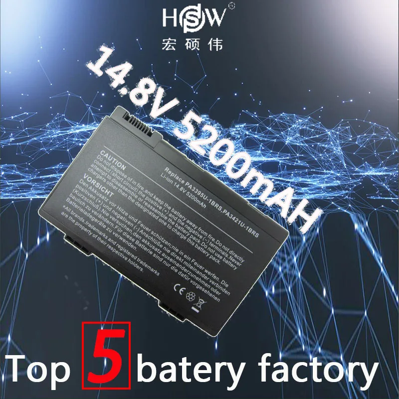 HSW 5200 мАч 8 ячеек Новая замена батареи ноутбука для TOSHIBA PA3395U 1BRS PA3421U M30X 104 M35X S349 M40X 299