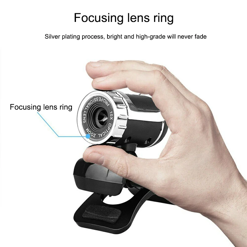 USB веб камера BASIX высокой четкости с микрофоном и клипсой для Skype Youtube компьютера