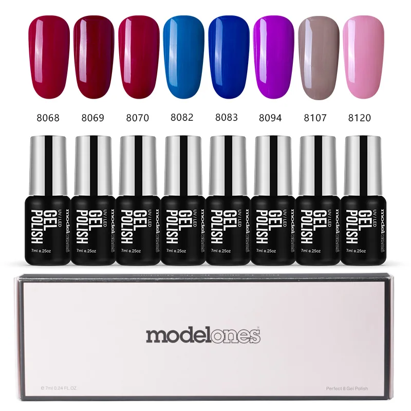 Modelones, 8 шт./лот, салонный Гель-лак для ногтей, набор, розовый цвет, УФ-Гель-лак для ногтей, маникюр, отмачиваемый УФ-гель для ногтей, набор для лаков - Цвет: 15