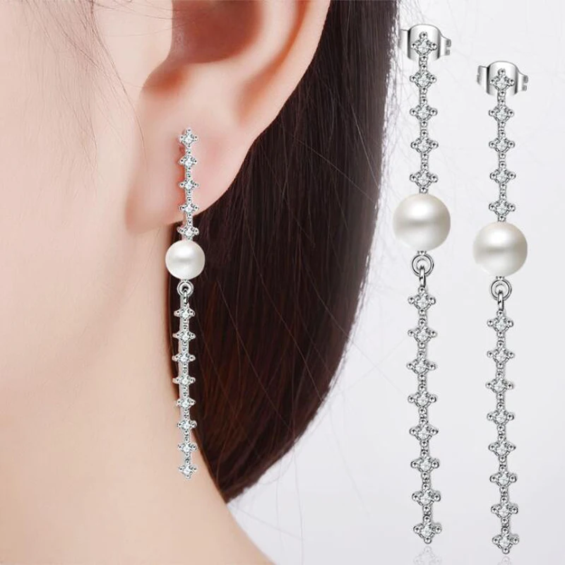 

Женские серьги из серебра 925 пробы, с фианитом
