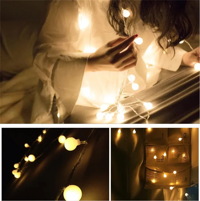 2 м Светодиодные Портативные сказочные гирлянды Снежинка/звезда/маленький шар