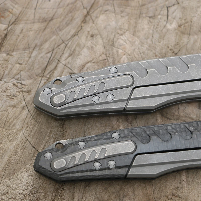Green Thorn marfione M390 лезвие titanium рычаг CF Флиппер Складной нож Открытый Отдых на природе