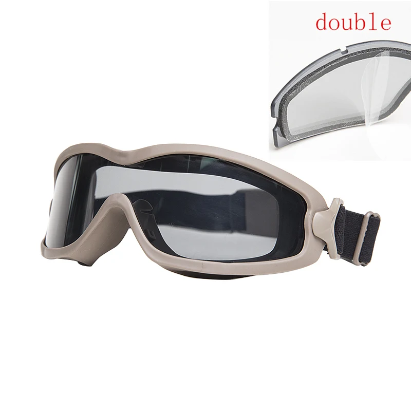 Double DE JT Spectra Series Goggle с одним/двойным слоем тактический для страйкбола и пейнтбола лыжные очки Анти-пыль противотуманное стекло для защиты глаз - Цвет: Double DE