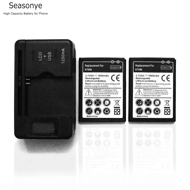 Seasonye 1800mAh EB464358VU Сменный аккумулятор для Samsung Galaxy Y Duos Mini 2 S6500 Ace Plus S7500 S7508 | Мобильные
